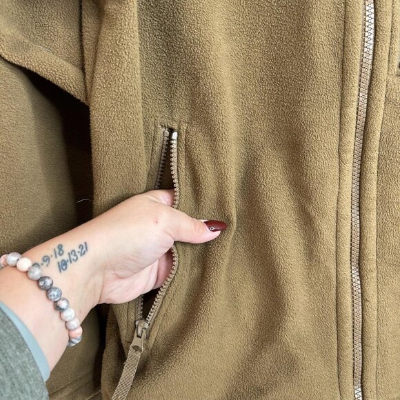 Condor Jacket Mens Medium Coyote Brown Alpha Fleece Tactical Zip Pockets 601 - Picture 3 of 11